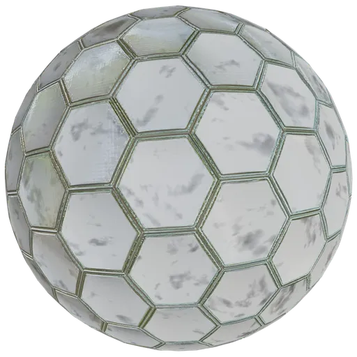 White metal hexagonal pattern