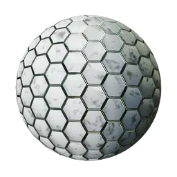 White metal hexagonal pattern