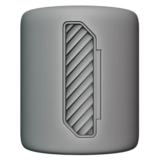3D sculpting brush sculpting diagonal pattern on a cylindrical model surface, compatible with Blender.