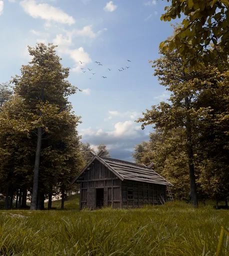 Forest Cabin Environment animation