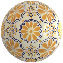 Gold Daisy Mosaic Tile