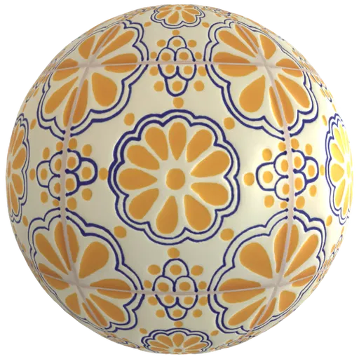 Highly detailed PBR vintage Mexican ceramic with adjustable texture settings for Blender 3D projects.