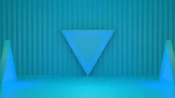 Teal minimalist 3D model scene with geometric shapes and a modern gradient backdrop for Blender rendering.