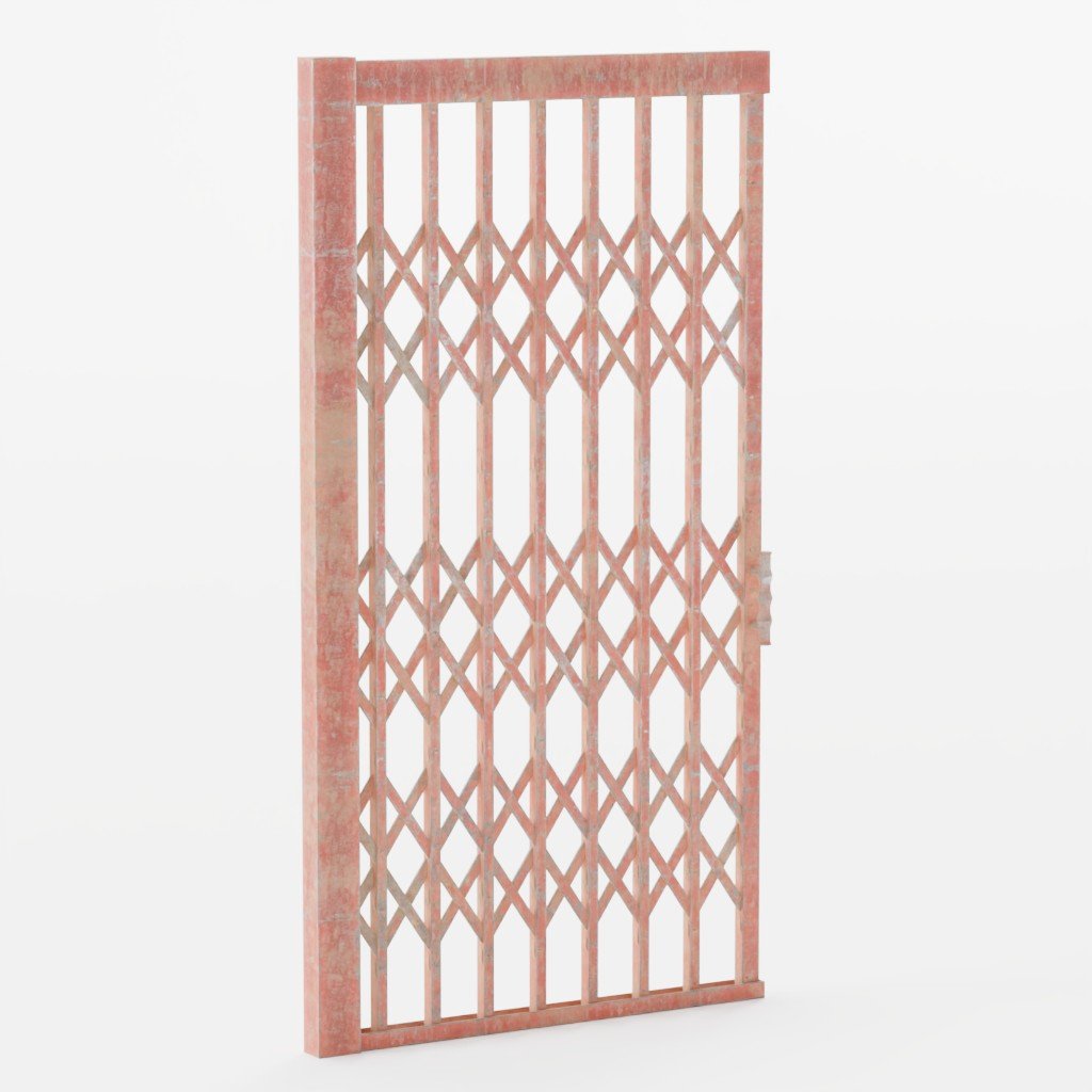 Storefront folding gate small Doors models BlenderKit