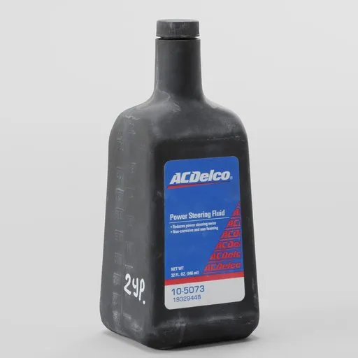 Detailed photogrammetry 3D model of an industrial fluid bottle, perfect for Blender rendering and 3D design projects.