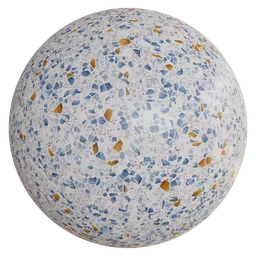 White blue terrazo floor tile