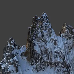 Jagged Mountain Peak Winter Scan