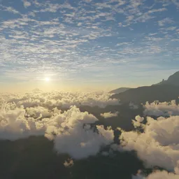 Over the Clouds Sunset w/ Mountain 14k