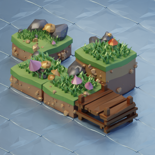 BlenderKit Download the Island low poly model