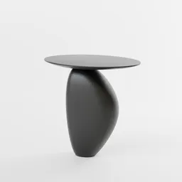 3D rendered organic wood-inspired side table for Blender 3D with a sculptural cairn-like design.