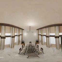 Elegant Marble Dining Room Interior