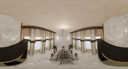 Elegant Marble Dining Room Interior