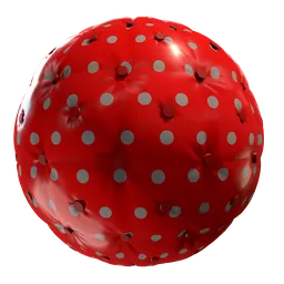 Dotted red sofa leather