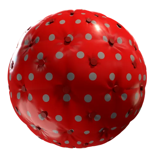Dotted red sofa leather