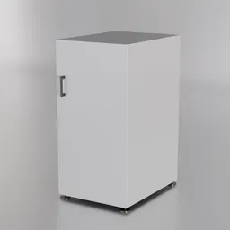 White office storage locker 3D model with a sleek handle, optimized for Blender rendering.