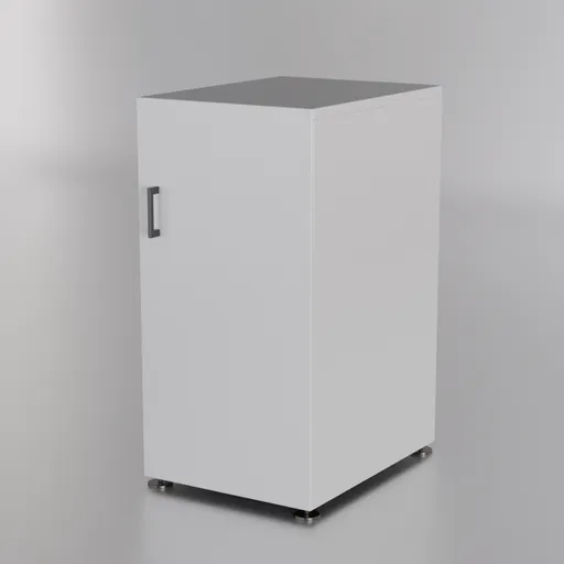 White office storage locker 3D model with a sleek handle, optimized for Blender rendering.