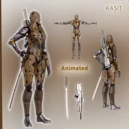 Girl EXO Armor - Riged V1 - V2 animated