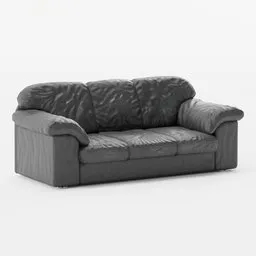 "Experience comfort and style with this black leather Casting Couch 3D model for Blender 3D. Inspired by Derek Chittock, it features detailed body shapes and solid grey textures. Perfect for any virtual setting, from in-game 3D models to realistic interior design projects."