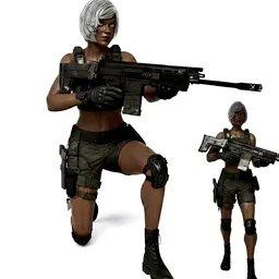 Tactical Black Female Soldier