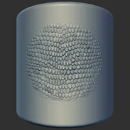 Detailed reptilian skin texture created by ER Dragon Brush 169 for 3D sculpting in Blender.