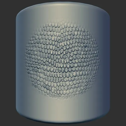 Detailed reptilian skin texture created by ER Dragon Brush 169 for 3D sculpting in Blender.