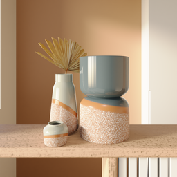 Small ceramic glossy vase decoration