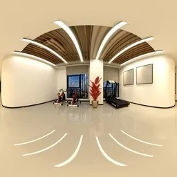 Whtie and Wood Lighting Lounge