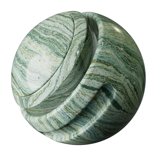 High-quality green textured marble PBR material for realistic rendering in Blender 3D and other CG applications.