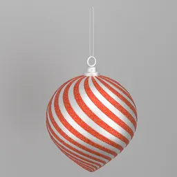 "Get into the festive spirit with this charming Christmas Ornament Swirl Ball 3D model, perfect for holiday decorations and scenes. With a red and white striped design and hanging string, this UV-mapped BlenderKit model captures the essence of the season. Inspired by artist Otto Stark, the model features a pine color scheme and smooth lighting from the upper-left to bring your Christmas scenes to life."