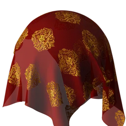 Royal Ornamental Gold Red Pattern Fabric