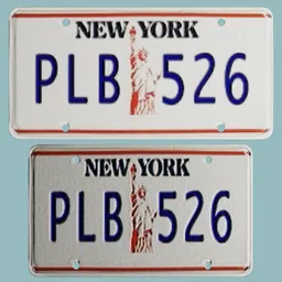 New York Licence plate PL