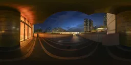 Hotel entrance at night