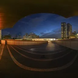 Hotel entrance at night