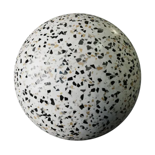 High-quality PBR Venetian Terrazzo texture for 3D floor rendering in Blender and other modeling software.