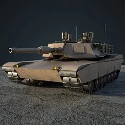 Optimized 3D model of M1A2 Abrams tank with 4K PBR textures, ideal for Blender 3D projects.