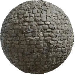 Highly detailed cobblestone texture for 3D rendering in Blender, PBR-ready with realistic stone appearance.