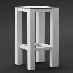 3D rendered laminated bar stool model with a modern design, compatible with Blender for architectural visualization.
