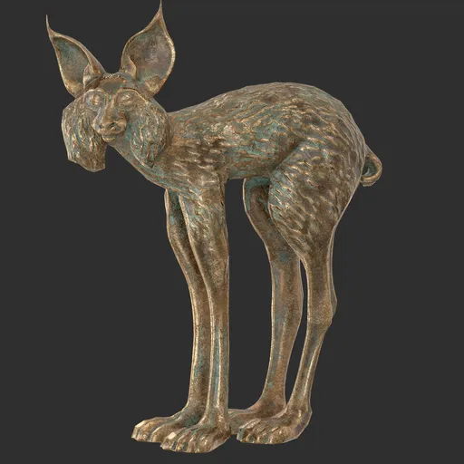 Lynx bronze statue