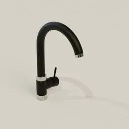 Detailed 3D render of a modern kitchen faucet design, compatible with Blender software.