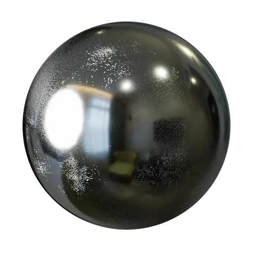 Realistic aged metal texture with scratches and wear for PBR rendering in Blender 3D applications.