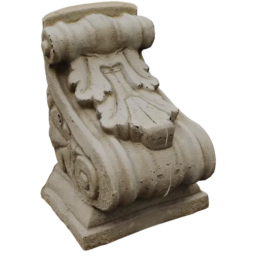 Realistic 3D cornice model showcasing intricate detailing, optimized for Blender with high-quality quad topology.