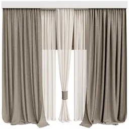 MI Silk And Cotton Curtain Set