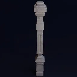 Detailed 3D column model with textures for architectural rendering and game design, compatible with Blender.