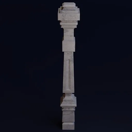 Detailed 3D column model with textures for architectural rendering and game design, compatible with Blender.