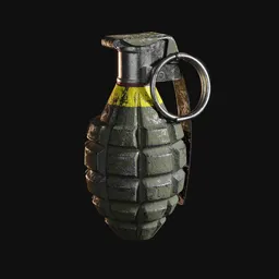 Realistic Mk 2 Grenade 3D model with high-detail textures, optimized for Blender rendering.