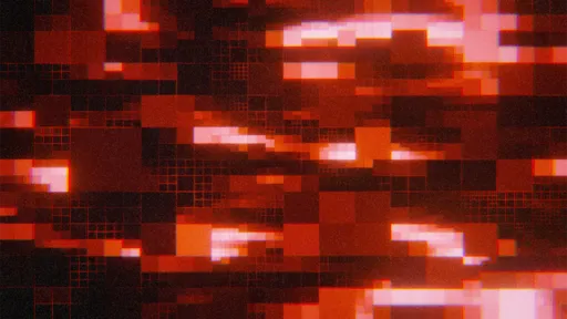 Red Glitch Digital Grid Pixel Noise