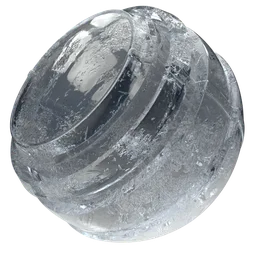 Realistic ice texture with imperfections for PBR rendering in Blender, customizable procedural shader for 3D materials.