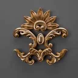 Ornate classic-style 3D ornament for enhancing Blender modeling projects, showcasing intricate design and craftsmanship.