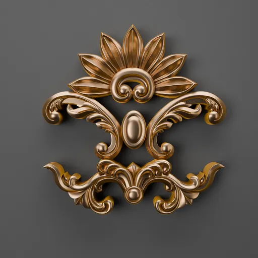 Ornate classic-style 3D ornament for enhancing Blender modeling projects, showcasing intricate design and craftsmanship.