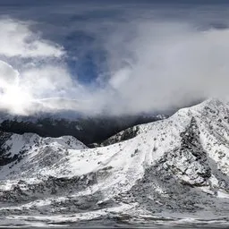 Snow Mountains Dramatic Sky